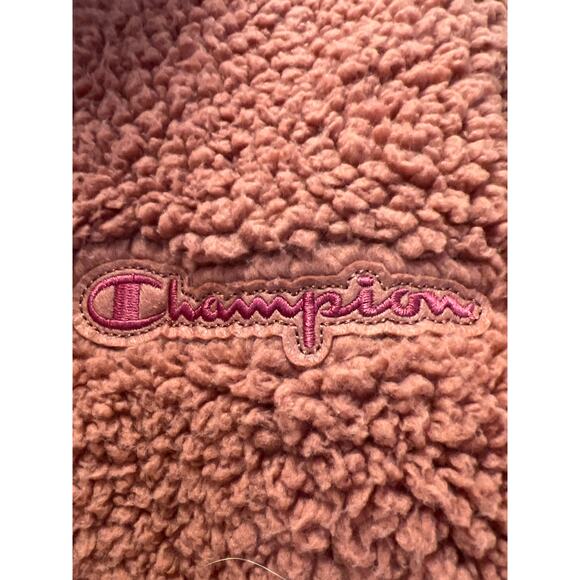 Champion Women’s Soft Cozy‎ High Pile Sherpa Quarter Zip Sweatshirt Size S Pink - Picture 3 of 6